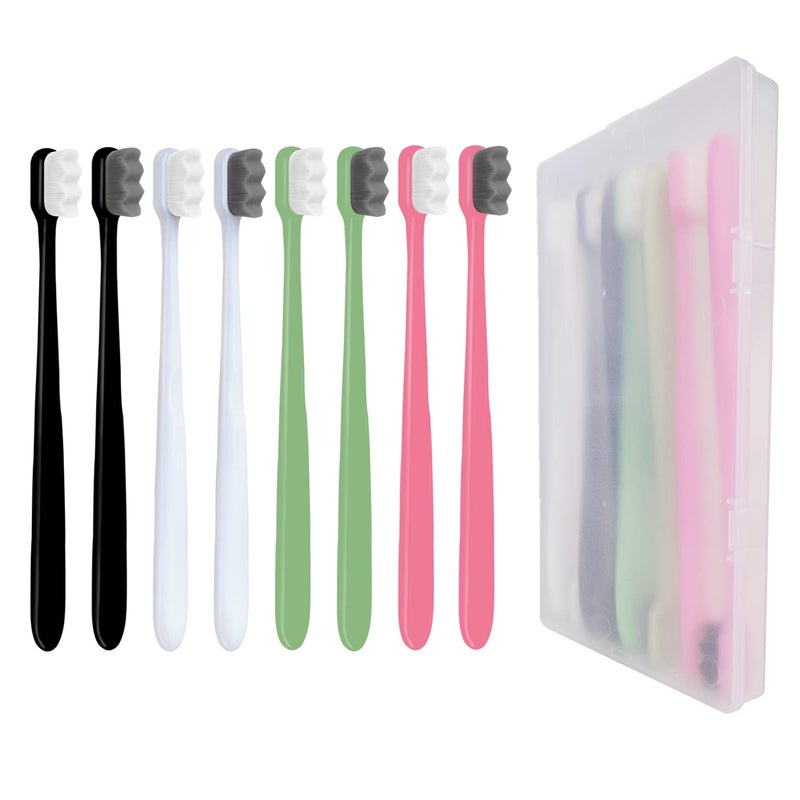 EasyHonor Extra Soft Toothbrush for Sensitive Gums Micro Fur Manual Toothbrush with 20000 Soft Floss Bristle for Pregnant Women Elderly and Gum Recessions Protect Fragile Gums 8 Pack